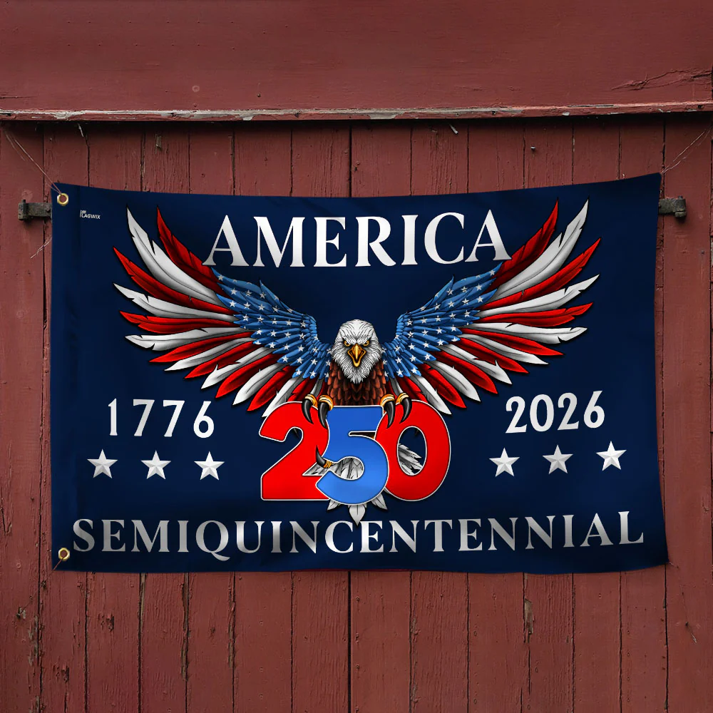American Flag - America 250th Anniversary Semiquincentennial Eagle Grommet Flag