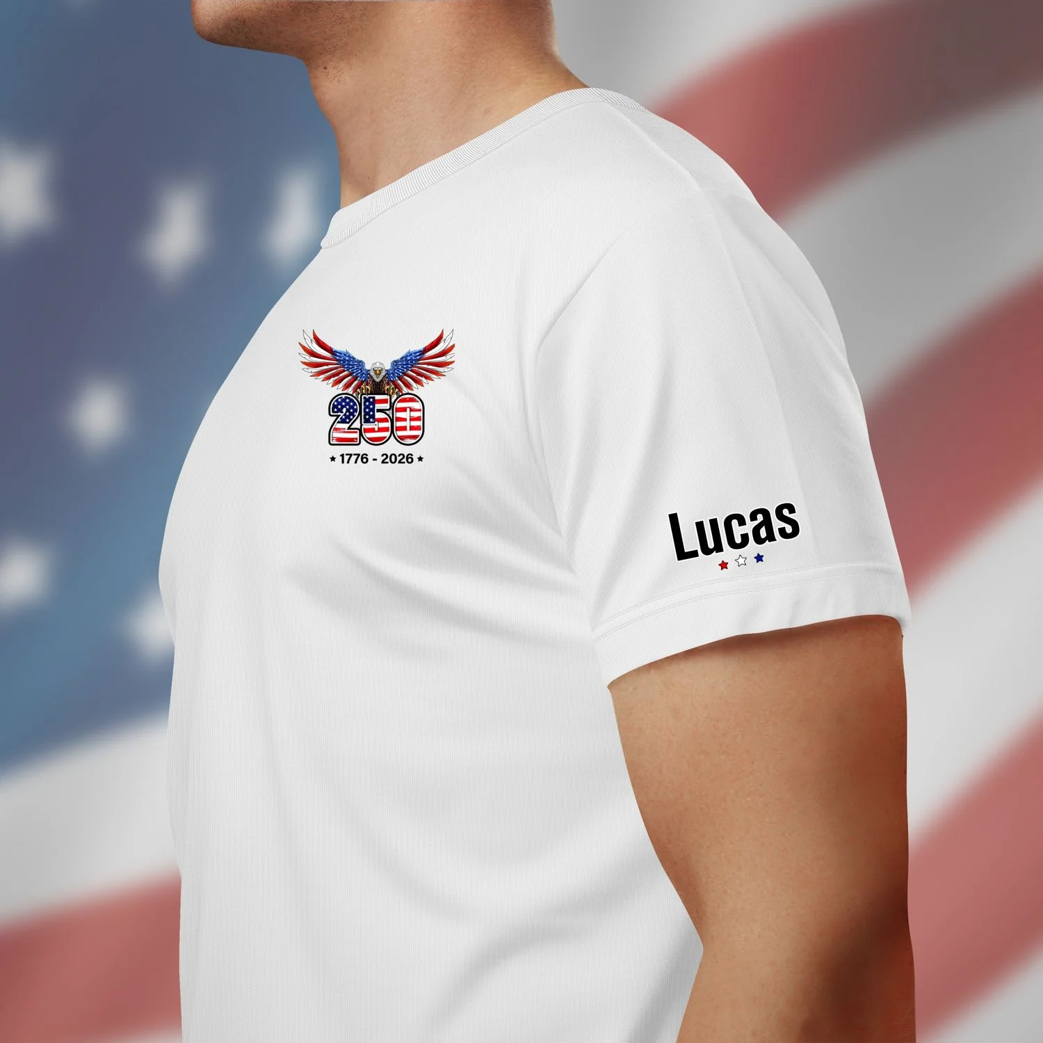 250 Years of Freedom Personalized T-Shirt | Bald Eagle Patriotic Tee