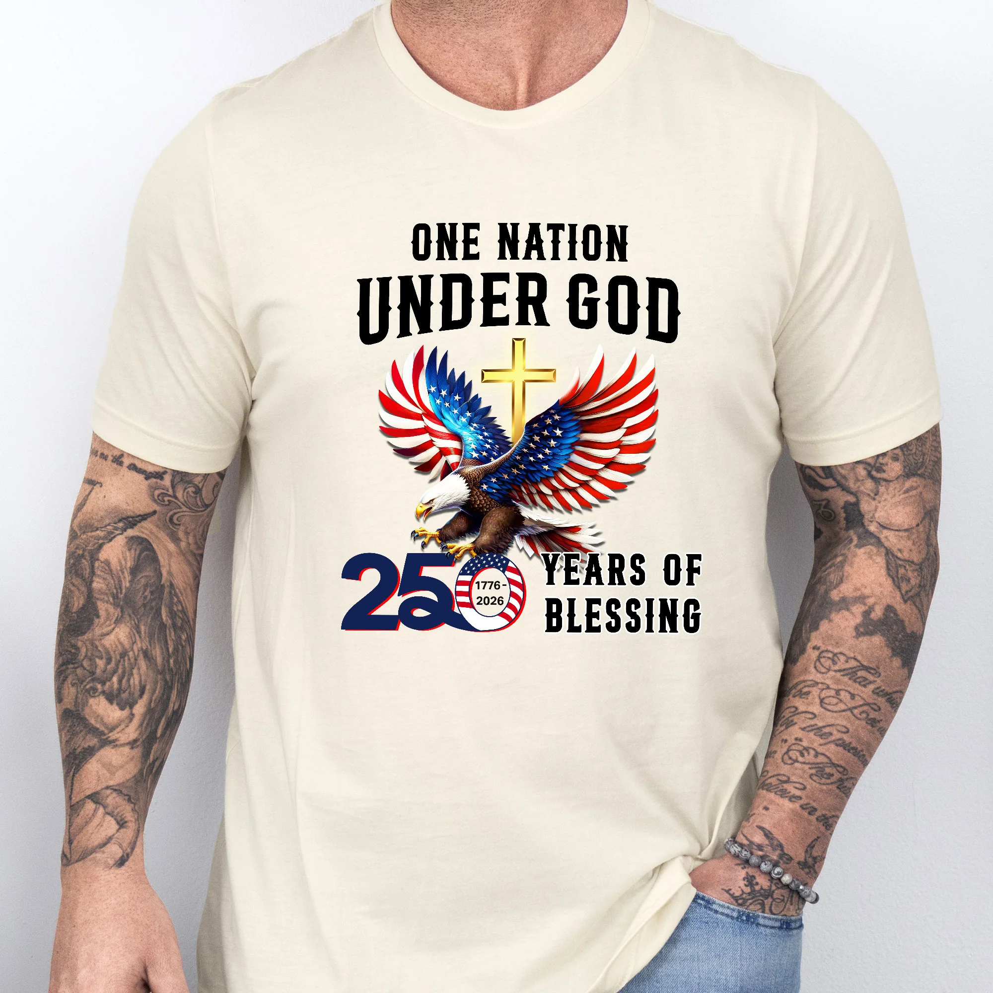 250 Years of Blessing T-shirt | One Nation Under God Eagle Shirt