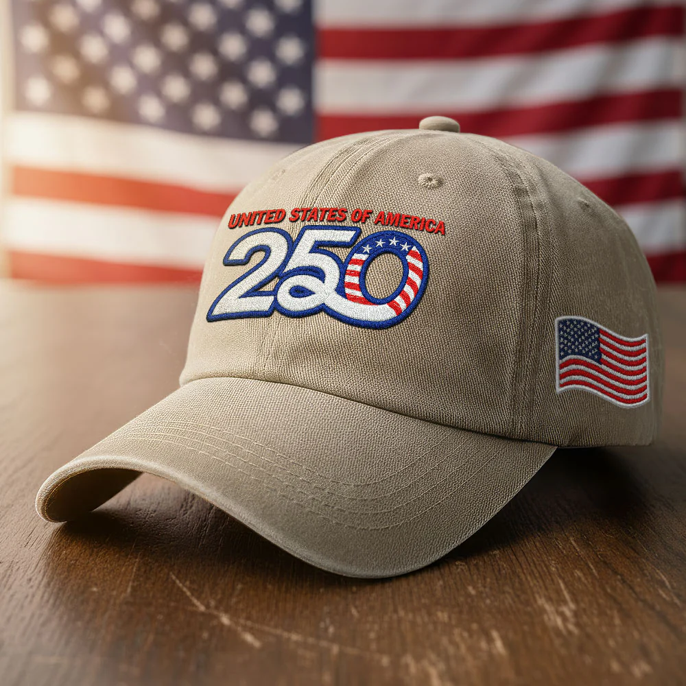 America Vintage Washed Cap, 250th Anniversary Eagle Embroidered Cap