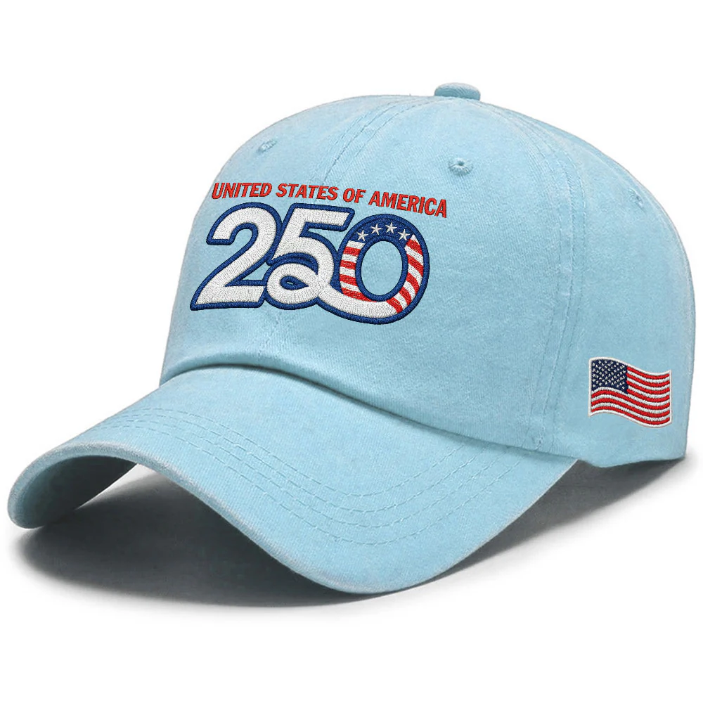 America Vintage Washed Cap, 250th Anniversary Eagle Embroidered Cap