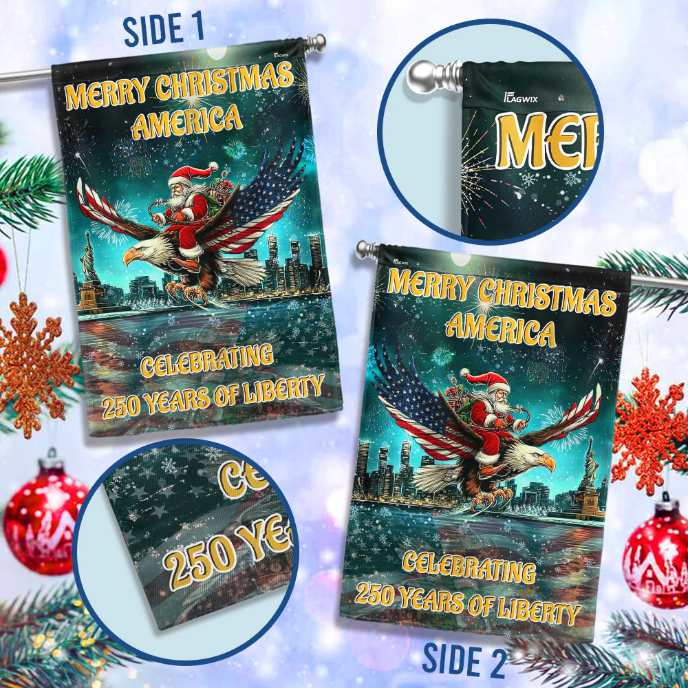 Christmas Patriotic America Flag Eagle Celebrating 250 Years of Liberty