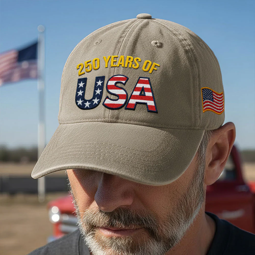 250 Years of USA Washed Cap | Independence Patriot Washed Cap Embroidered Flag
