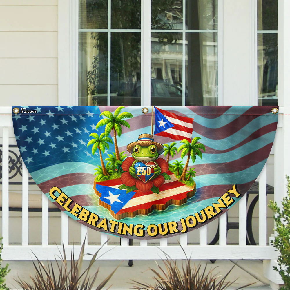 Puerto Rico 250th Anniversary Fan Flag | Celebrating Our Journey