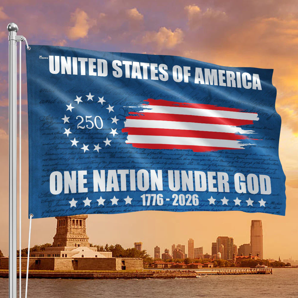 250th of American Flag | One Nation Under God Betsy Ross Grommet Flag