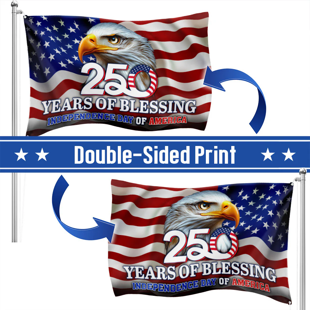 250 Years of Blessing Flag, Eagle Independence Day of America US Flag