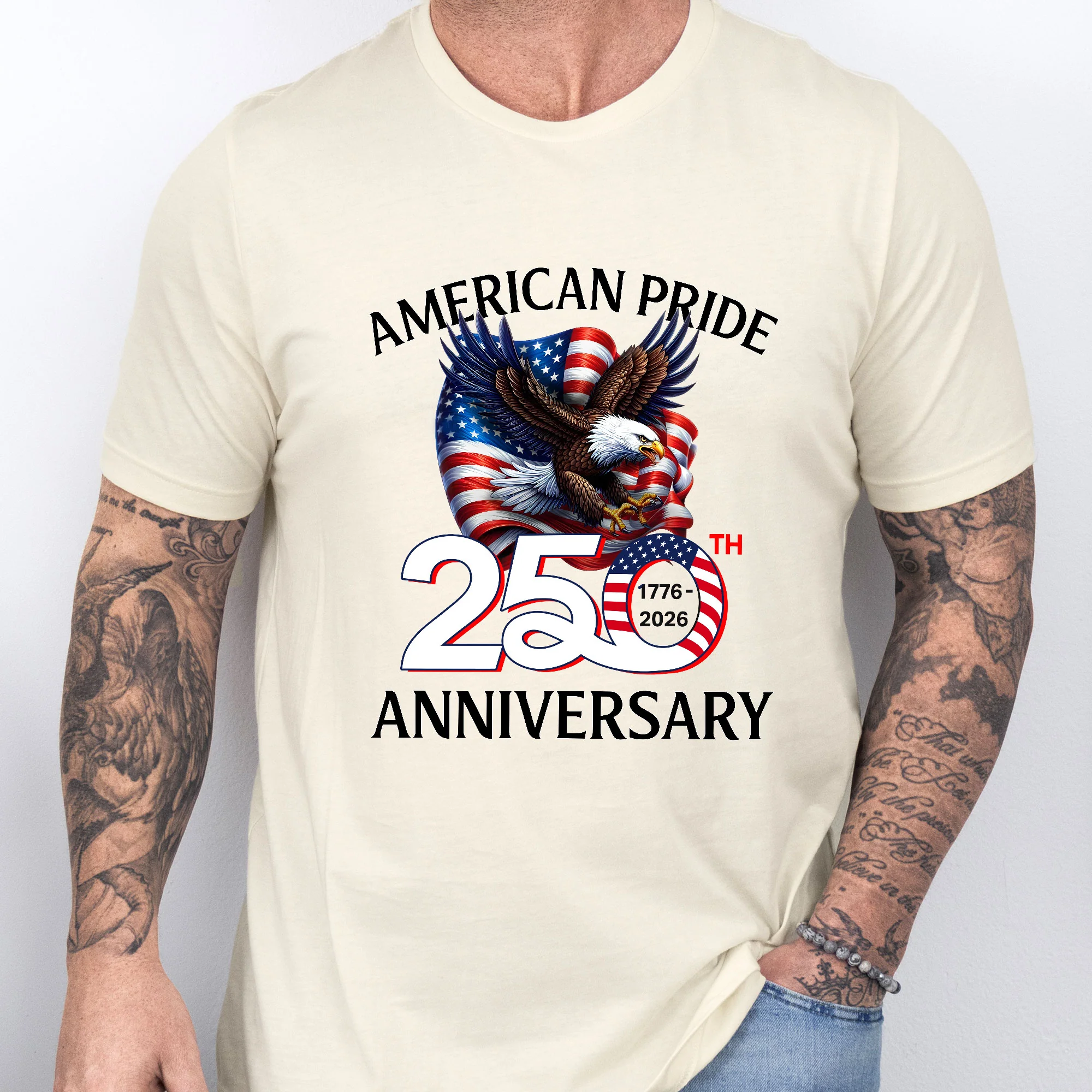 American Pride T-Shirt | Patriotic 250th Anniversary Eagle 1776–2026 Tee