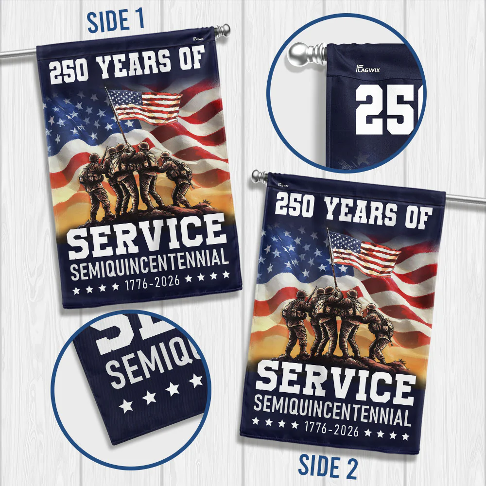 American Flag Celebrating 250 Years of Service Veterans Day Semi quincentennial Patriotic Decor