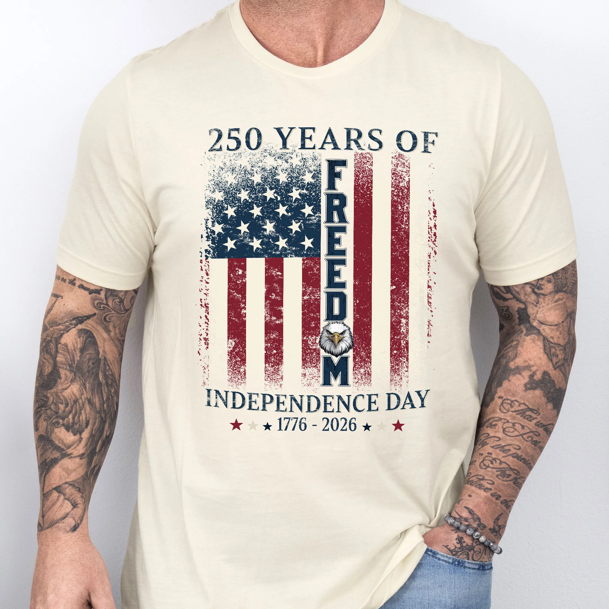 250 Years of Freedom 1776-2026 Independence Day Patriotic T-Shirt