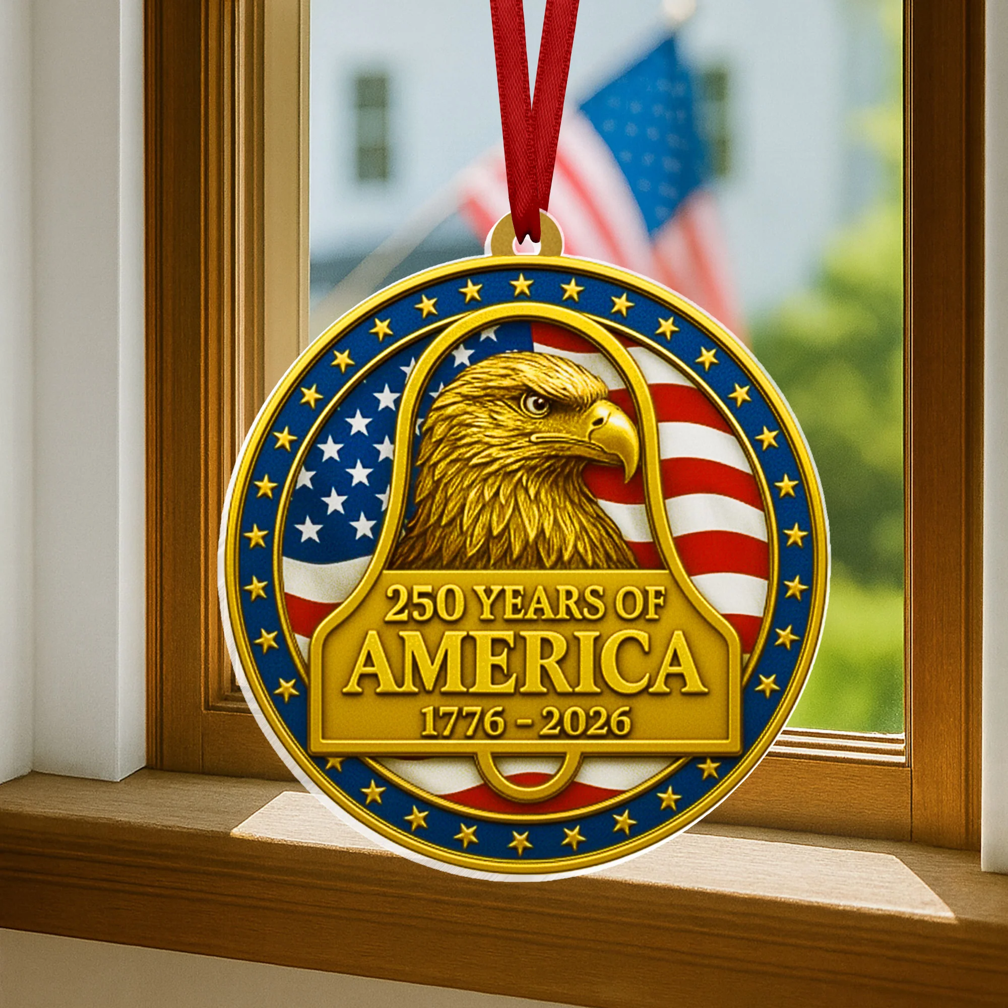 250 Years of America Ornament | Eagle Bell 1776 2026 Patriotic Decor