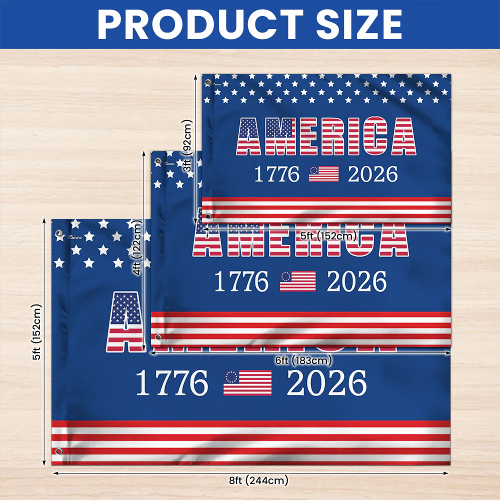 250th Anniversary Grommet Flag - 4th of July 2026 Decorative Flag