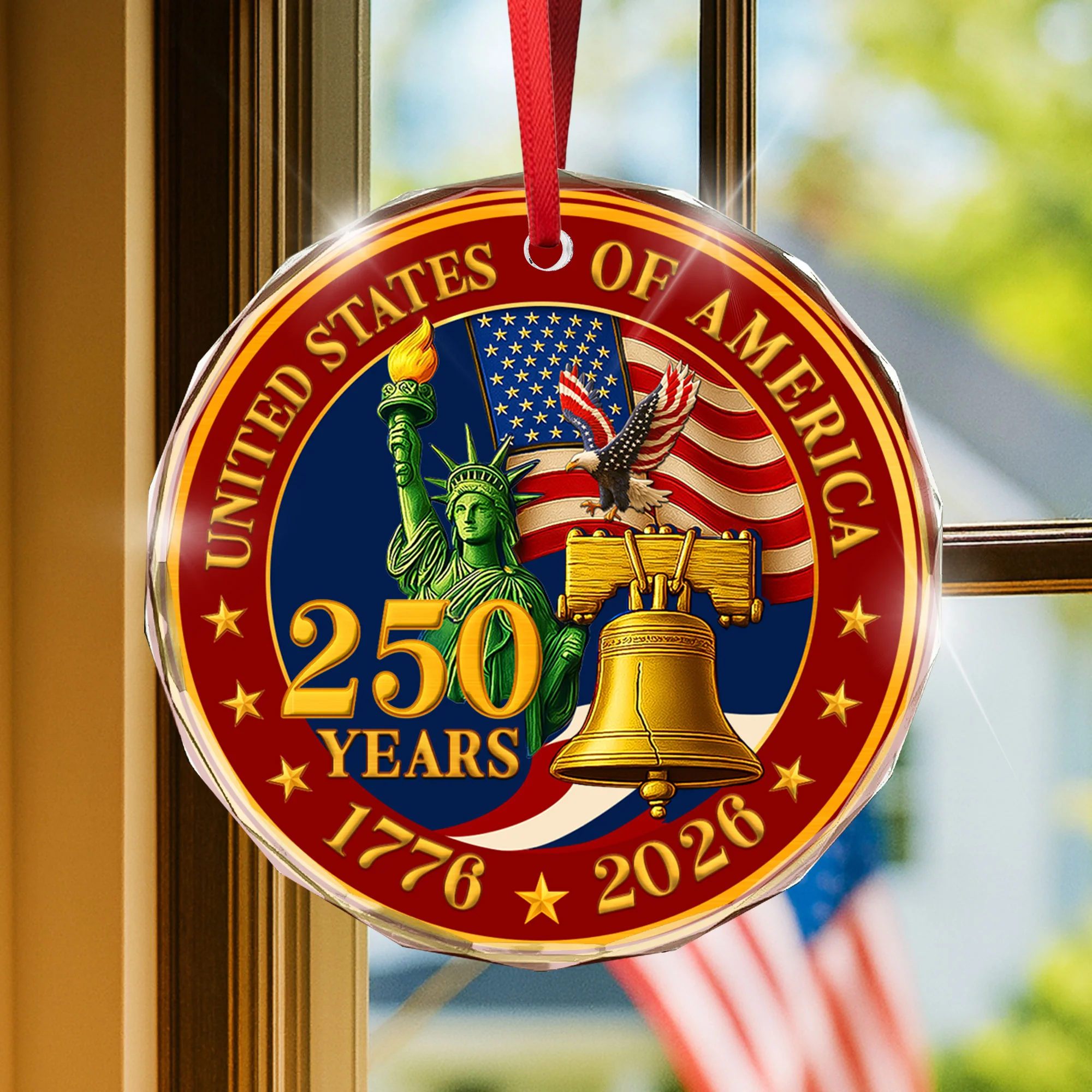 250 years of America Ornament, Eagle Decor, 1776 - 2026 Liberty Bell Decoration, Patriotic Ornament, Independence Day, American July 4 Decor