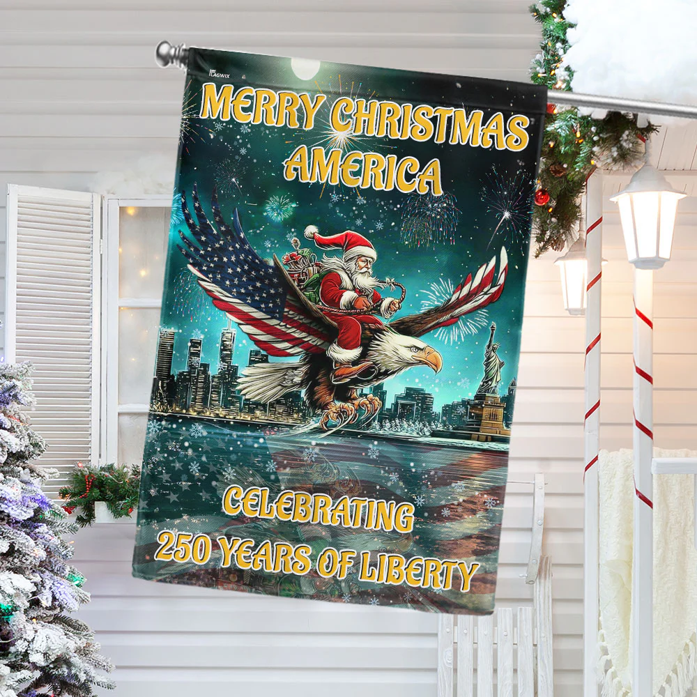 Christmas Patriotic America Flag Eagle Celebrating 250 Years of Liberty