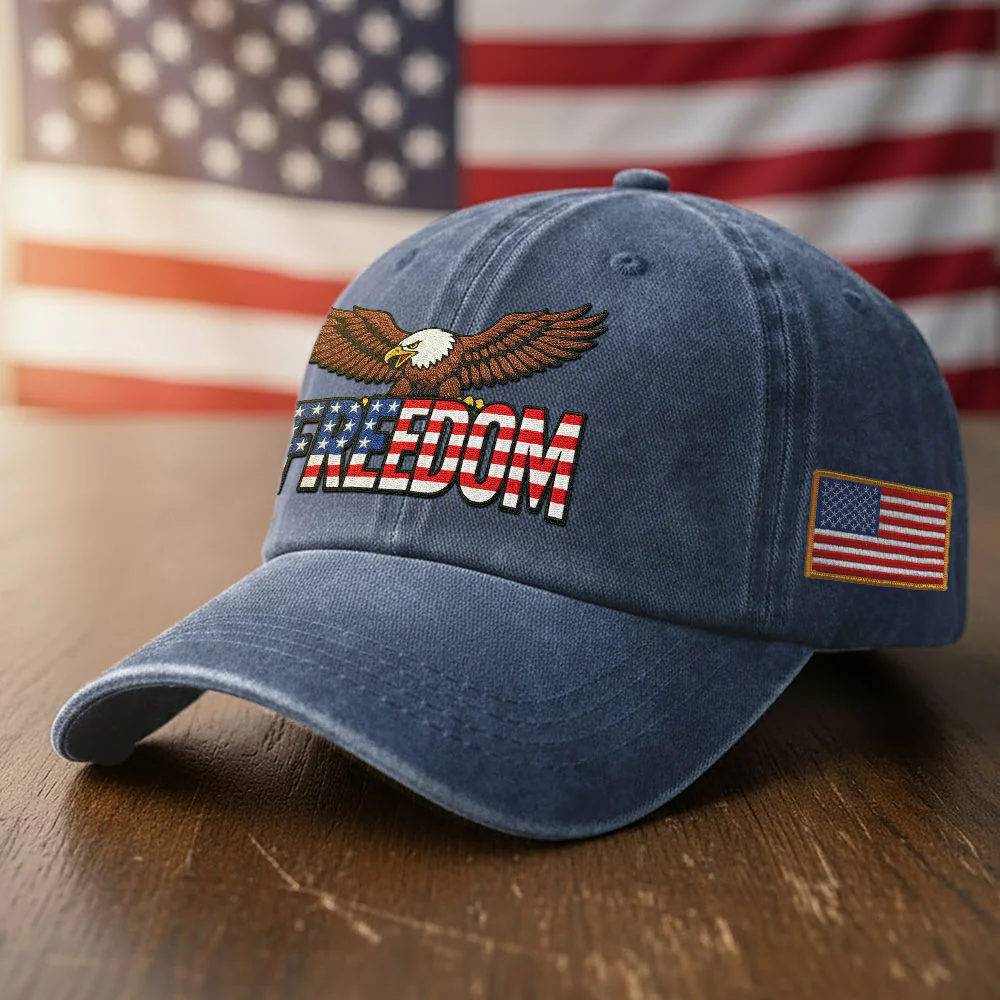 250 Years of Freedom Washed Cap | Patriot Eagle Embroidered Cap