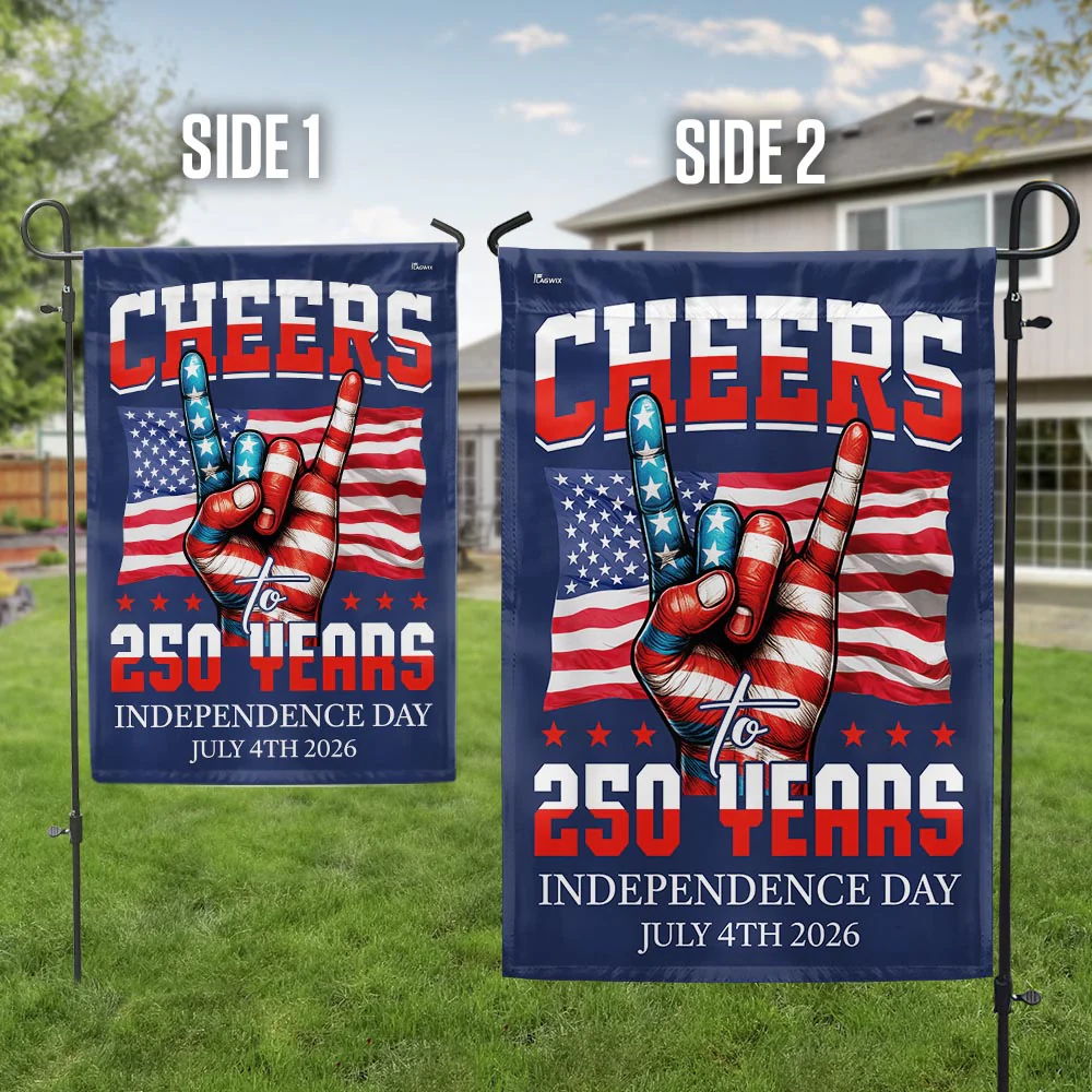 American Flag - Cheers To America 250th Anniversary Canvas Flag