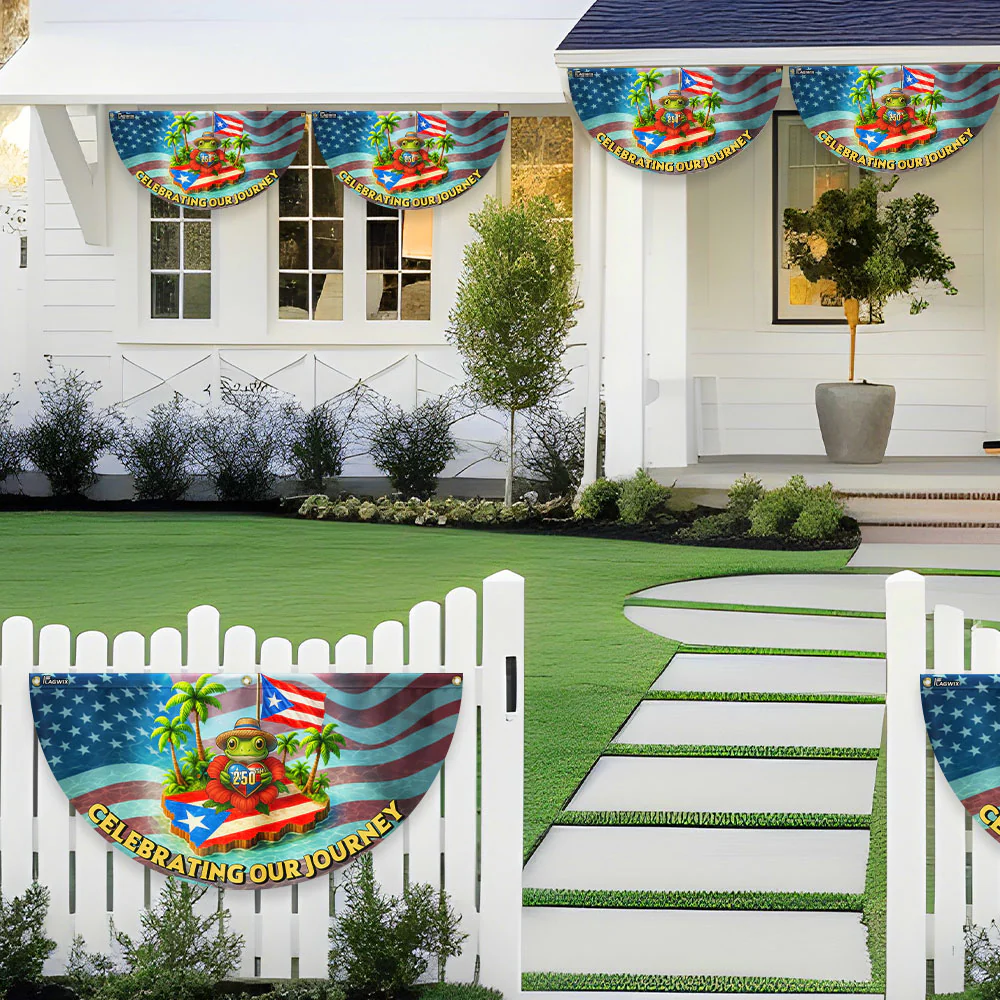 Puerto Rico 250th Anniversary Fan Flag | Celebrating Our Journey