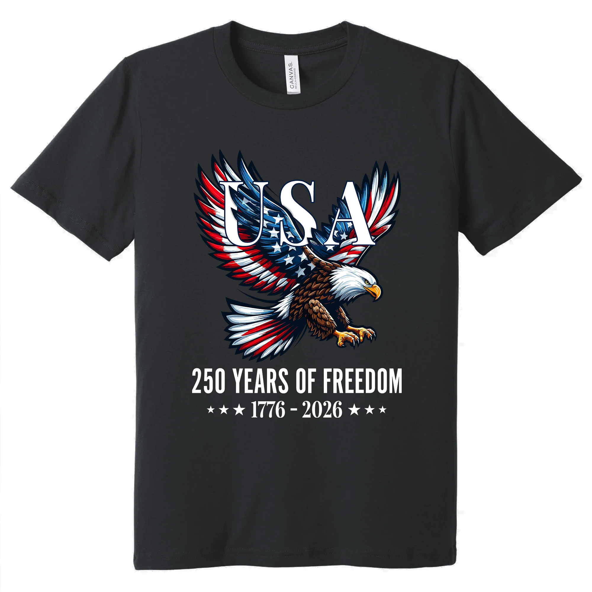 USA 250 Years of Freedom T-Shirt | Bald Eagle Patriotic 1776–2026 Tee