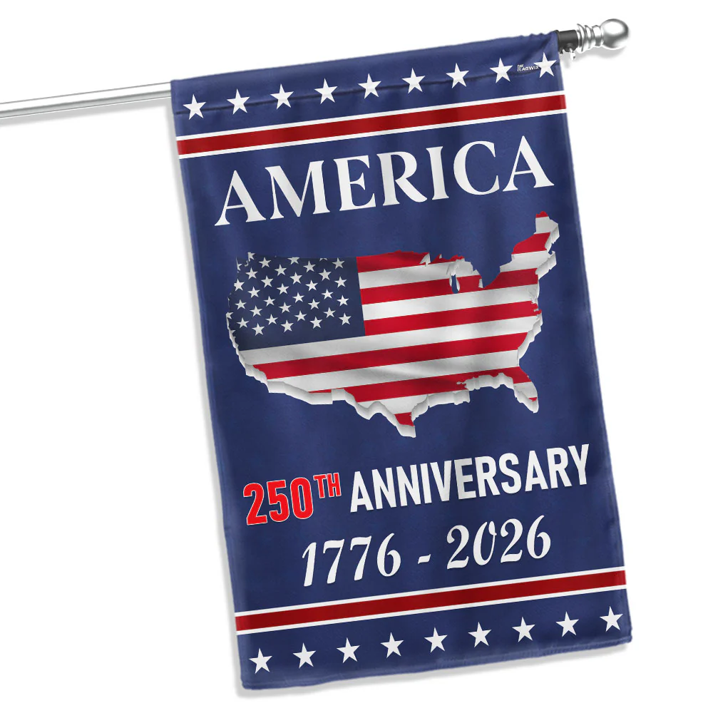American Flag - 250th Anniversary Semiquincentennial America Map Flag
