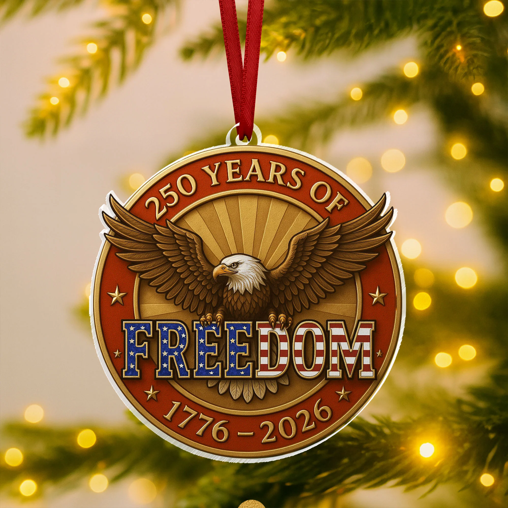 250 Years of Freedom Ornament, Eagle Independence Day for July 4th Decor