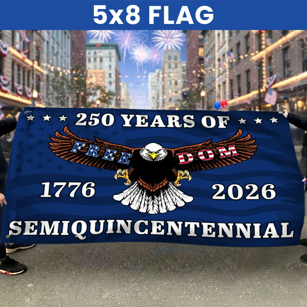 250 Years of Freedom Flag | Patriotic Eagle 4th of July Grommet Flag