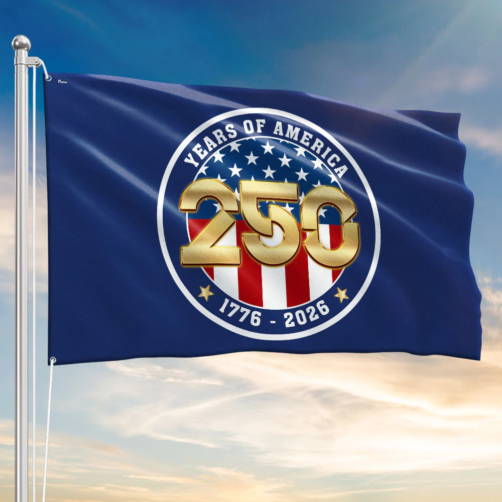 Patriotic 250 Years of America 1776 2026 Semiquincentennial Grommet Flag
