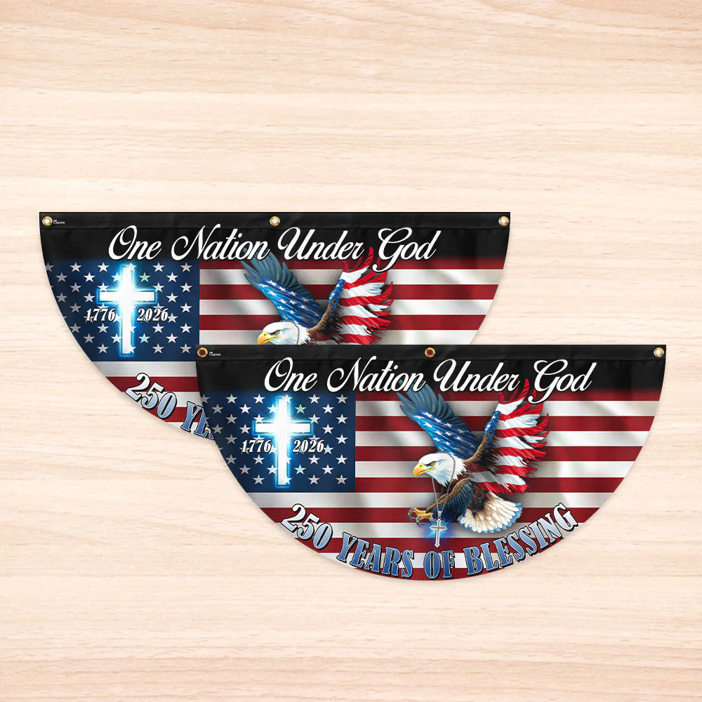 One Nation Under God Flag, 250 Years of Blessing Eagle Fan Flag