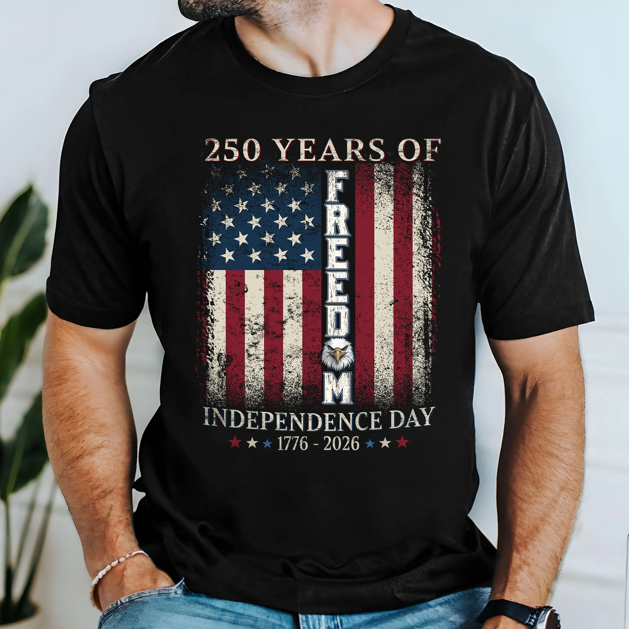 250 Years of Freedom 1776-2026 Independence Day Patriotic T-Shirt