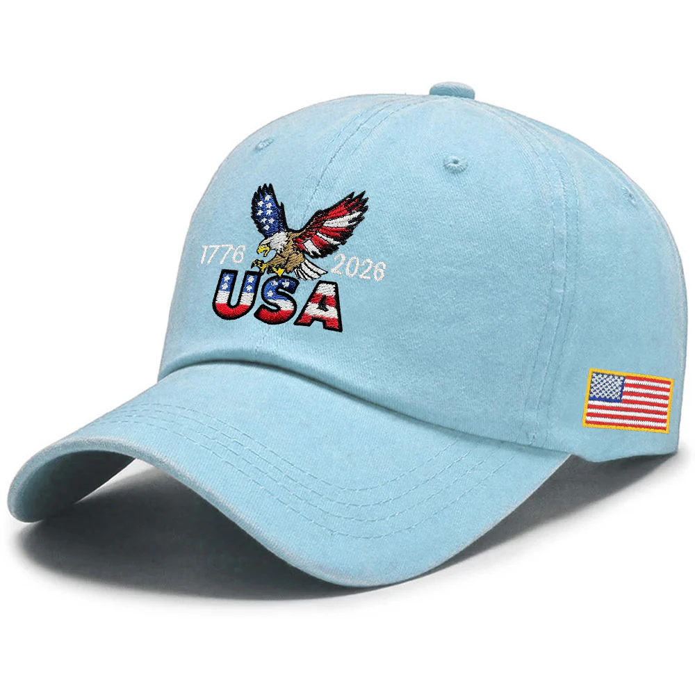 250th Anniversary USA Washed Cap | Patriot Embroidered American Flag