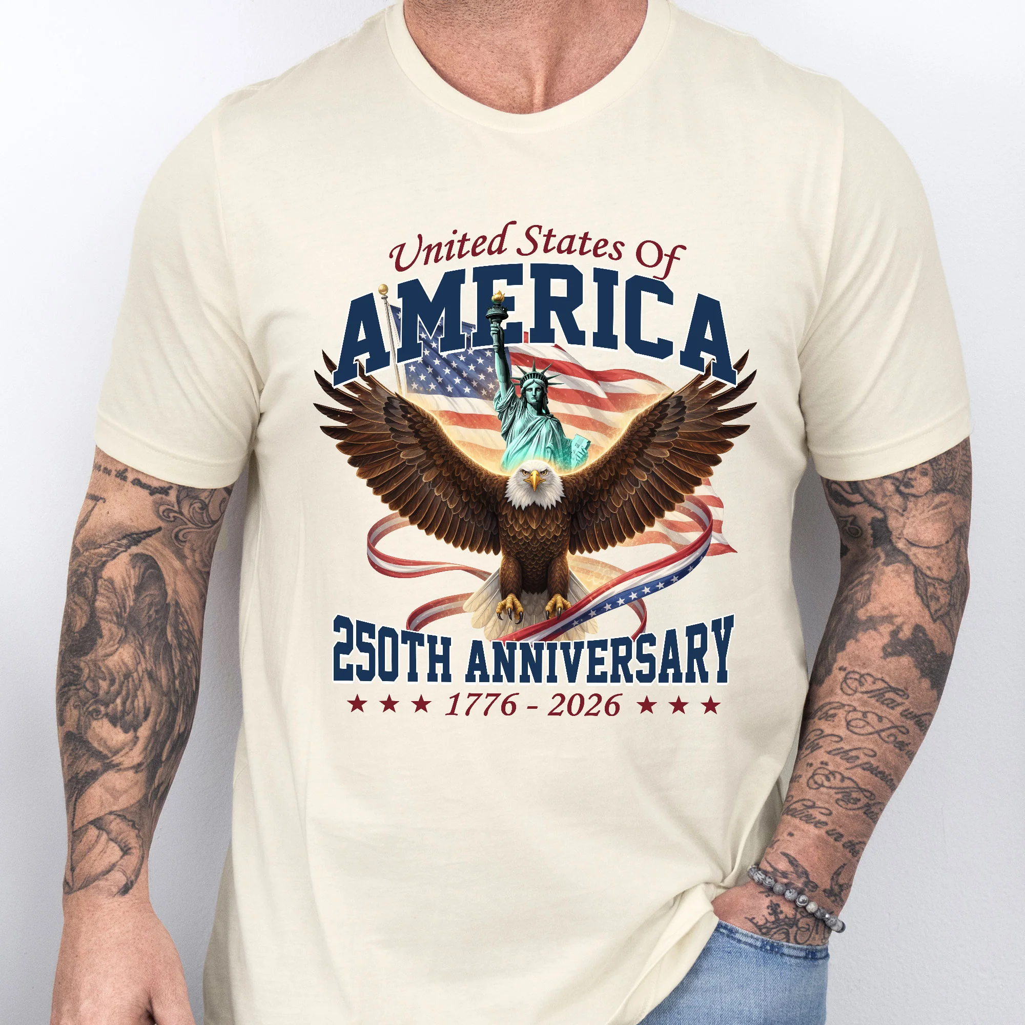 250th Anniversary Patriotic T-Shirt | American Eagle Liberty Tee