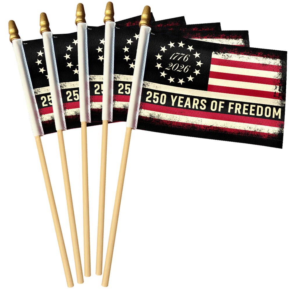Handheld Betsy Ross American Flag, Small Parades 250 Years American Flag