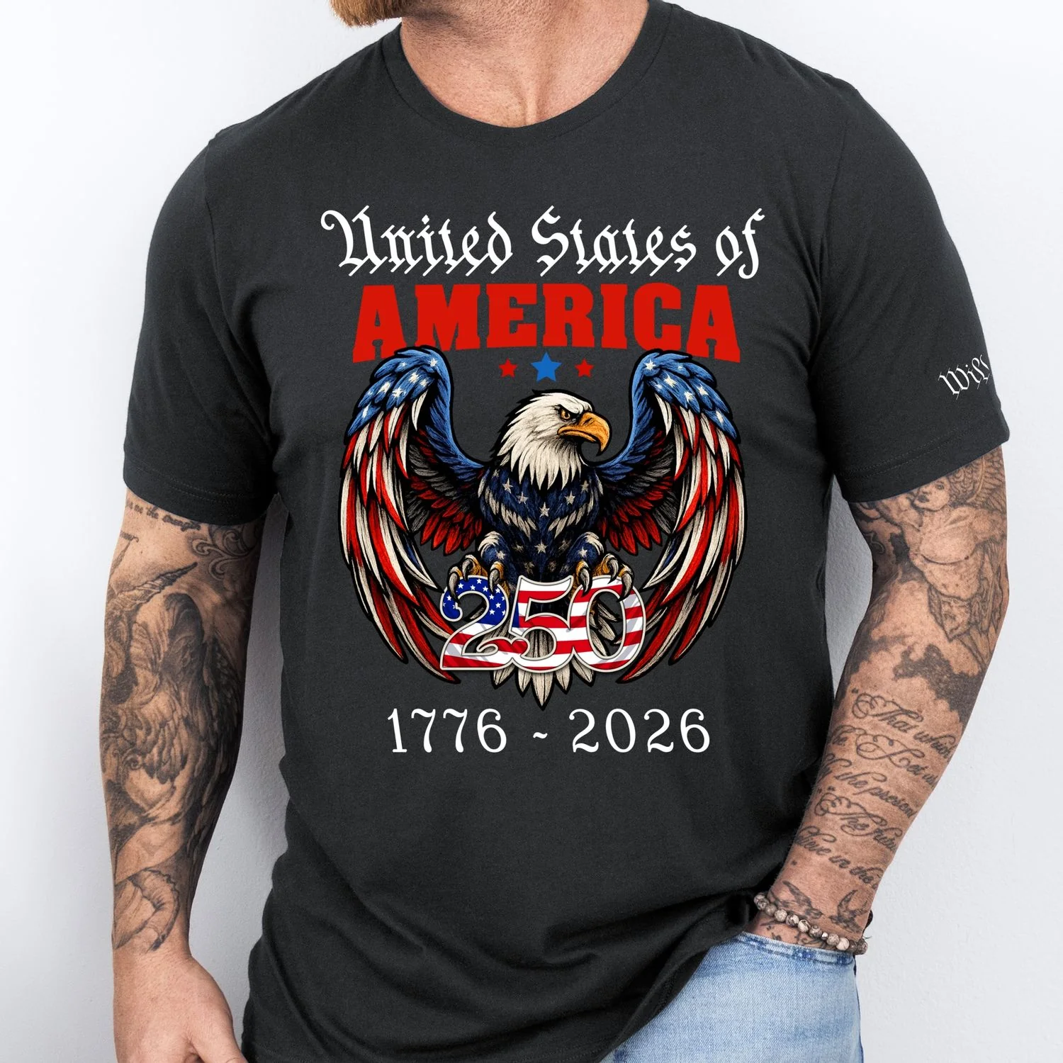 250 Years of America Personalized T-Shirt – Patriotic Bald Eagle Shirt