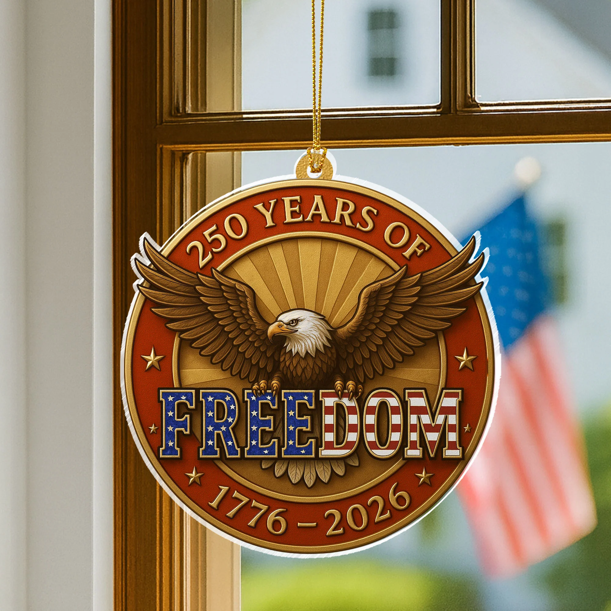 250 Years of Freedom Ornament, Eagle Independence Day for July 4th Decor