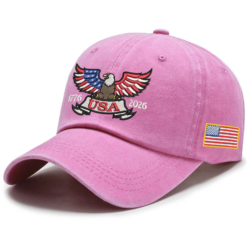 250 Years of America Patriot Washed Cap with Embroidered Eagle USA Flag