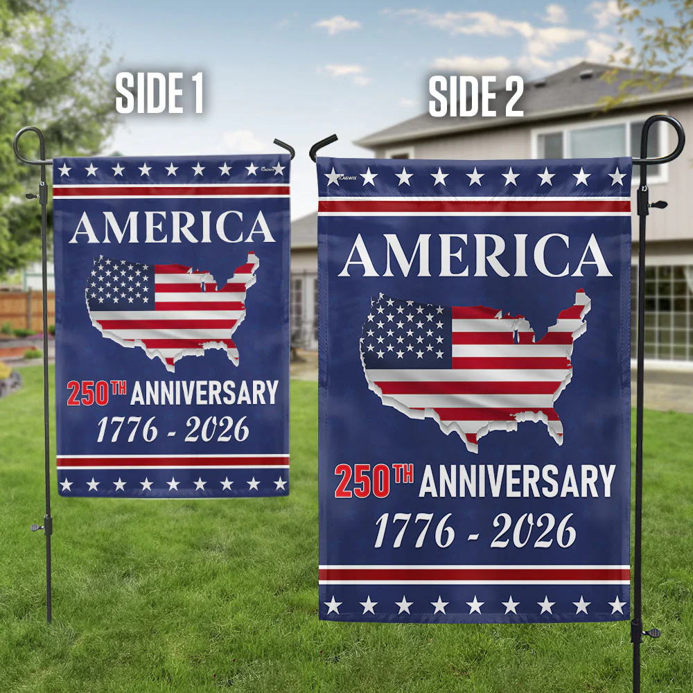American Flag - 250th Anniversary Semiquincentennial America Map Flag