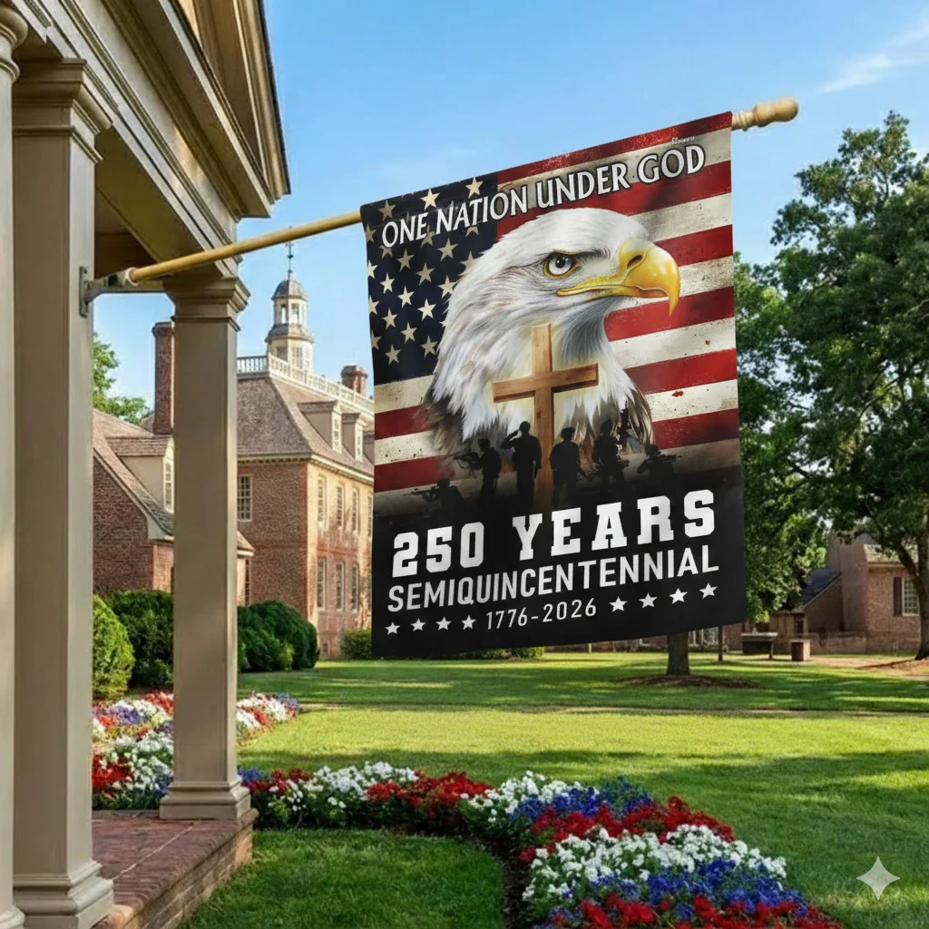 One Nation Under God 1776 2026 Semiquincentennial 250 Years American Flag