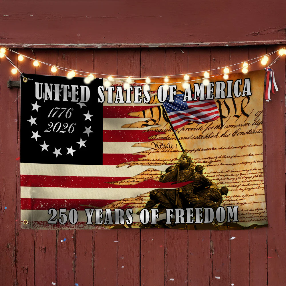 United States of America 250 Years We The People Patriotic Grommet Flag