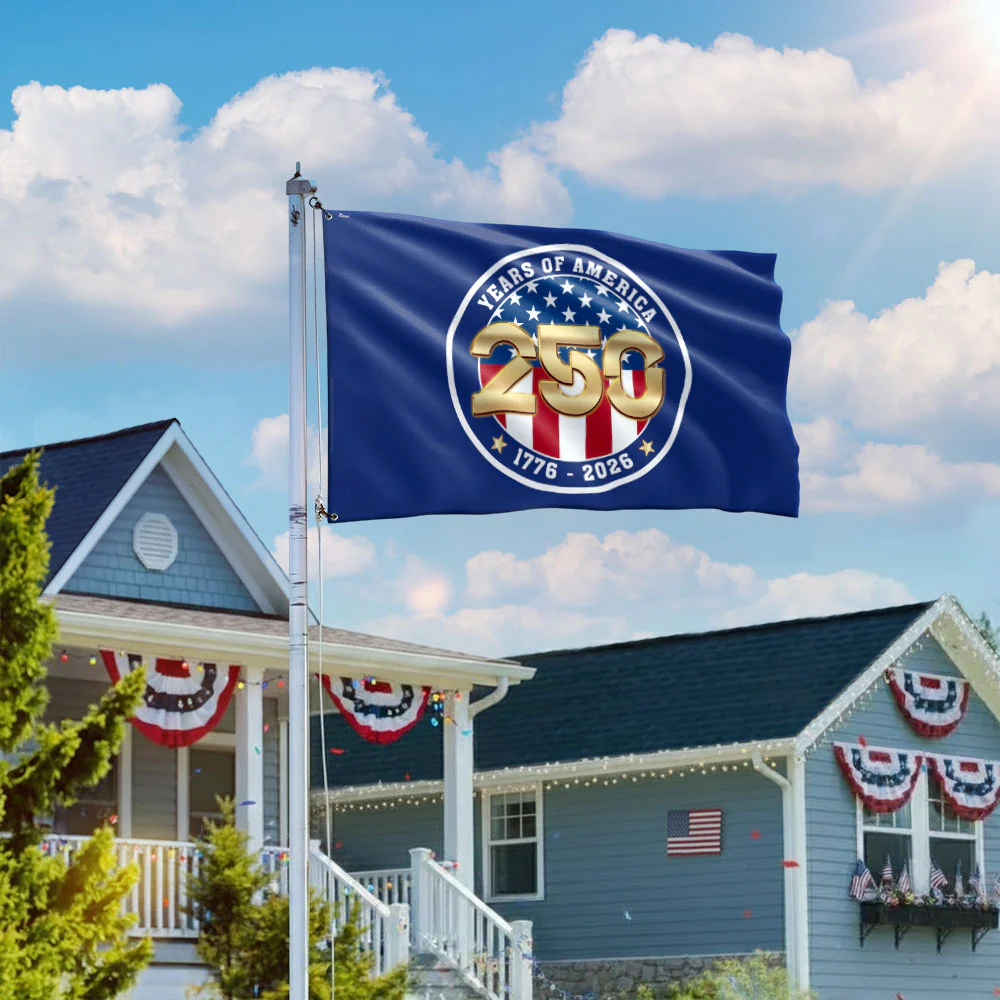 Patriotic 250 Years of America 1776 2026 Semiquincentennial Grommet Flag