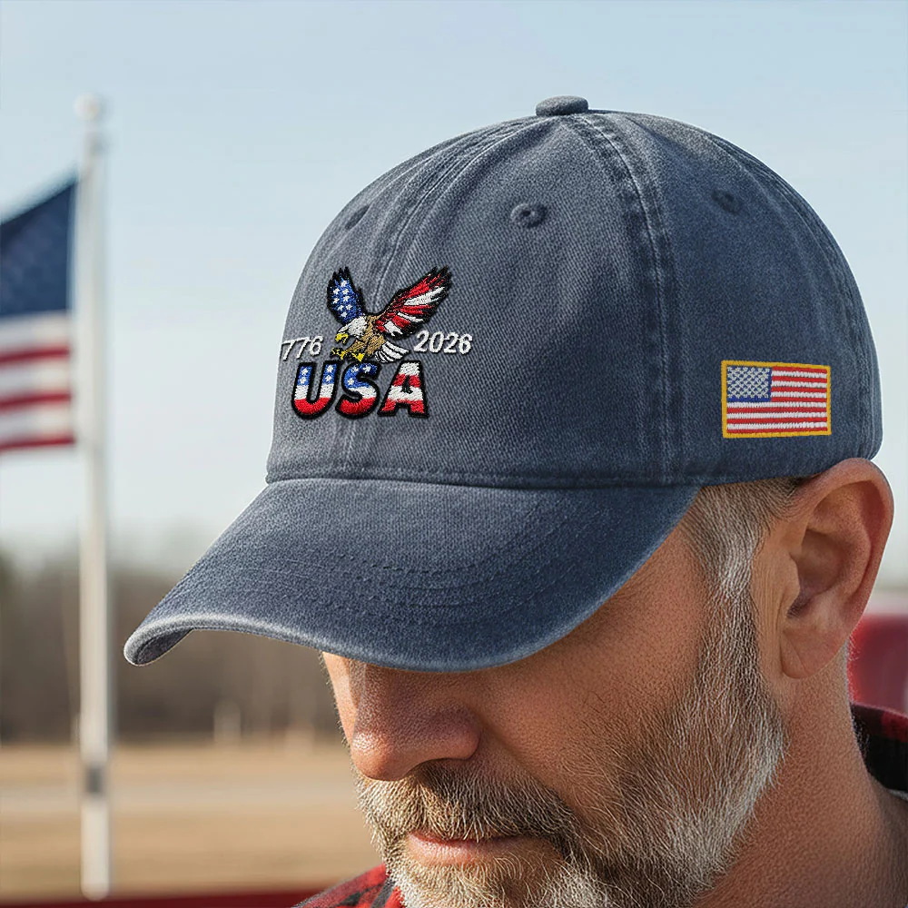 250th Anniversary USA Washed Cap | Patriot Embroidered American Flag