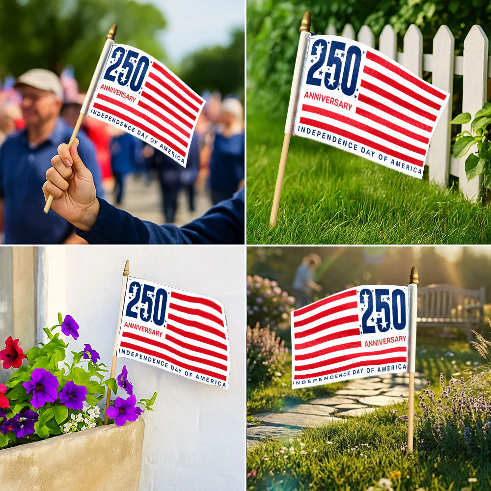 250th Anniversary Independence Day of America Handheld Flag
