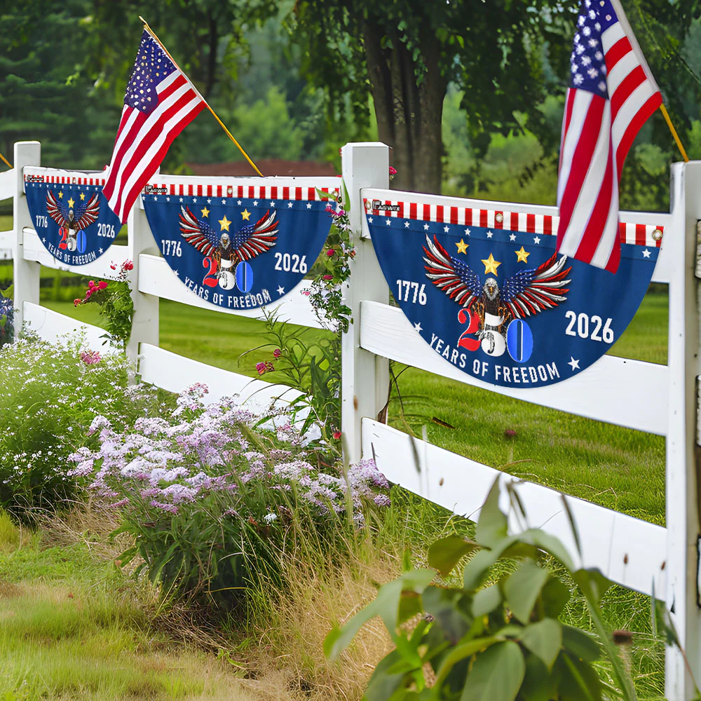 America 250 Years of Freedom Semiquincentennial Eagle Patriotic Fan Flag