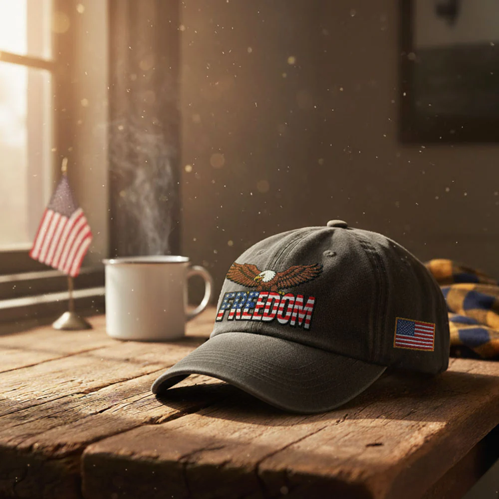 250 Years of Freedom Washed Cap | Patriot Eagle Embroidered Cap
