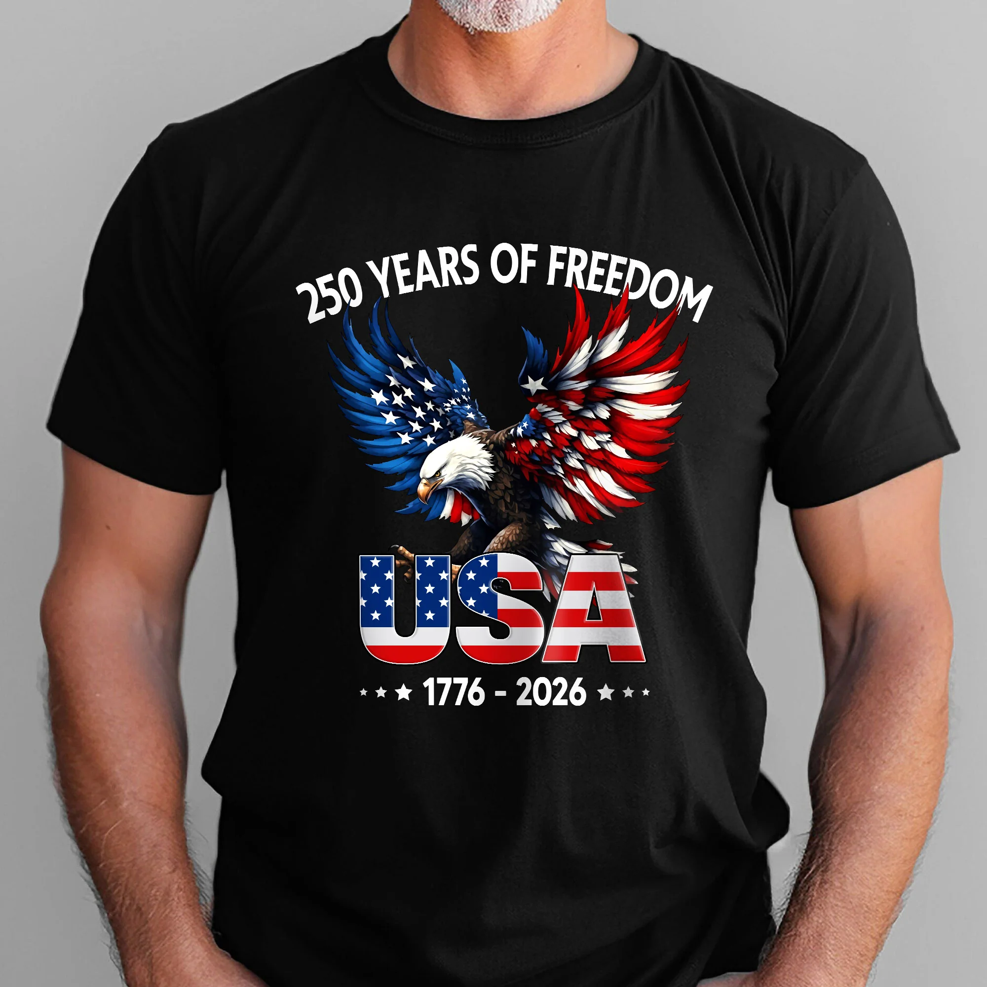 250 Years of Freedom USA T-Shirt | 1776–2026 Bald Eagle Patriotic Tee