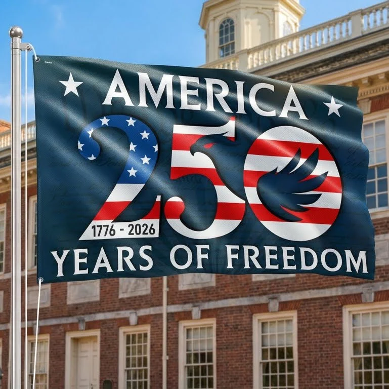 250 Years of Freedom Flag, 1776 2026 America with Patriotic Eagle Decor