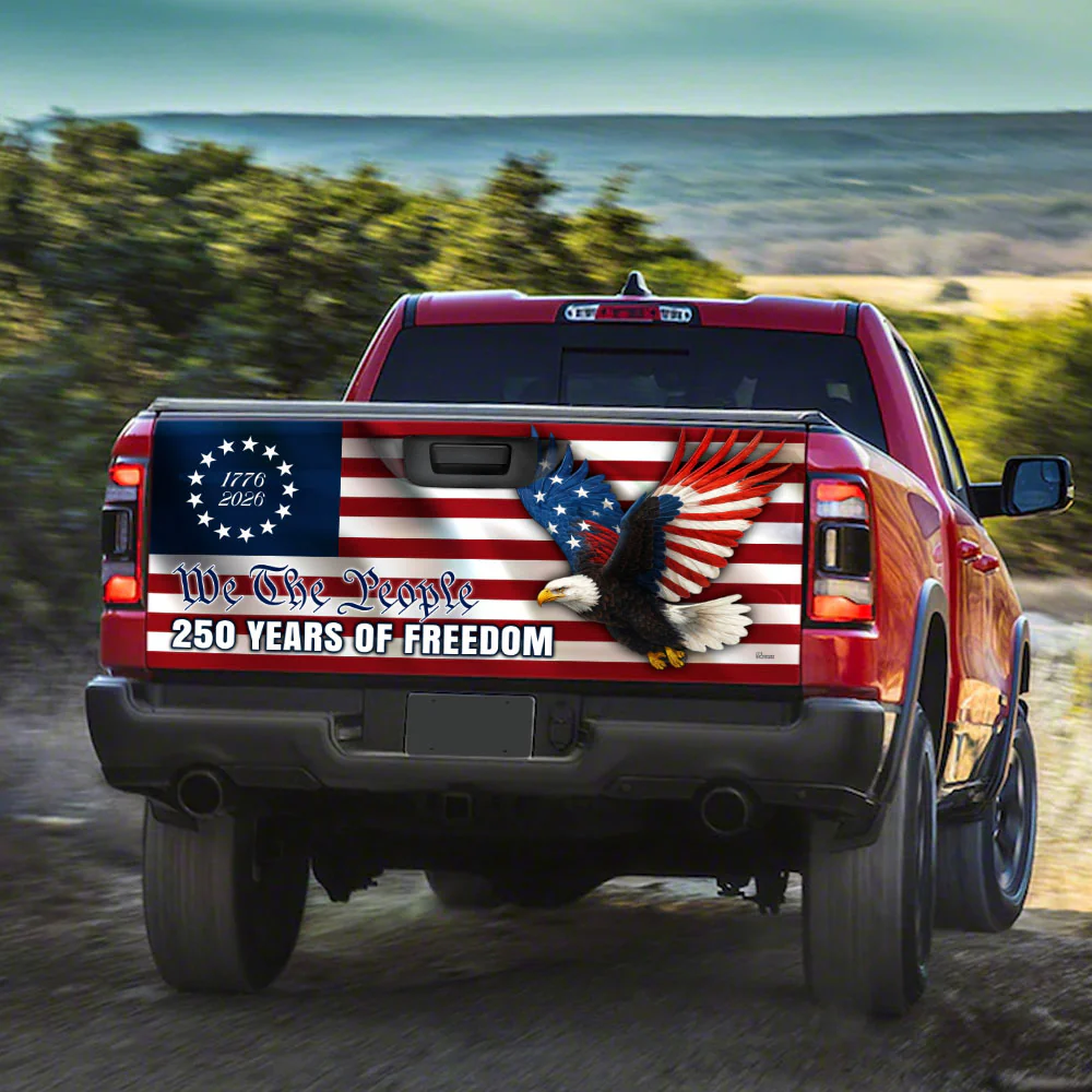 250 Years of Freedom Car Decal, Patriotic Eagle Truck Tailgate Wrap