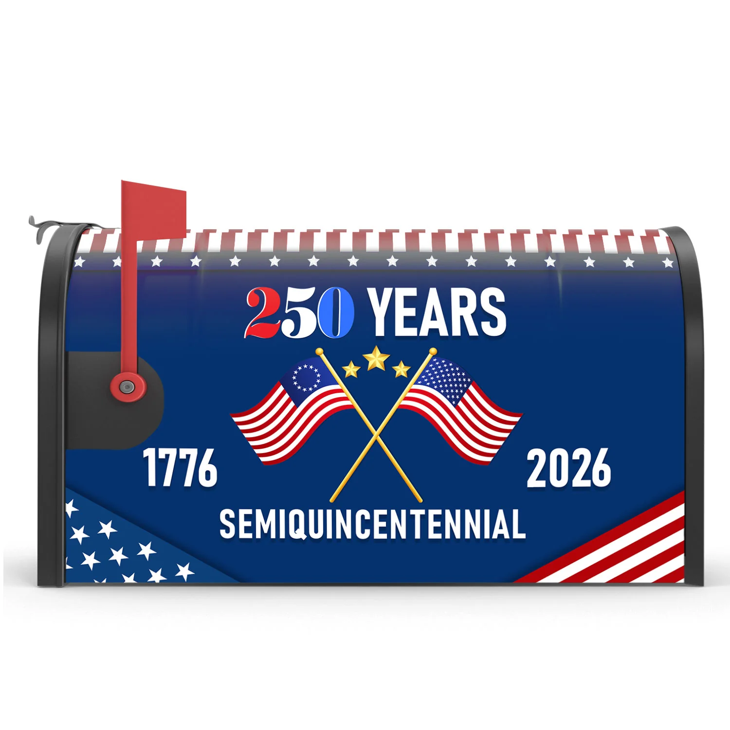 America 250th Anniversary US Semiquincentennial Flag Patriot Mailbox Cover