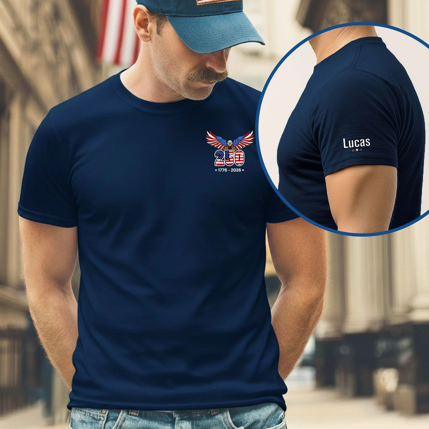 250 Years of Freedom Personalized T-Shirt | Bald Eagle Patriotic Tee