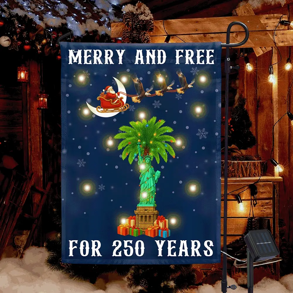 South Carolina 250th Christmas Solar LED Garden Flag Santa Eagle Decor