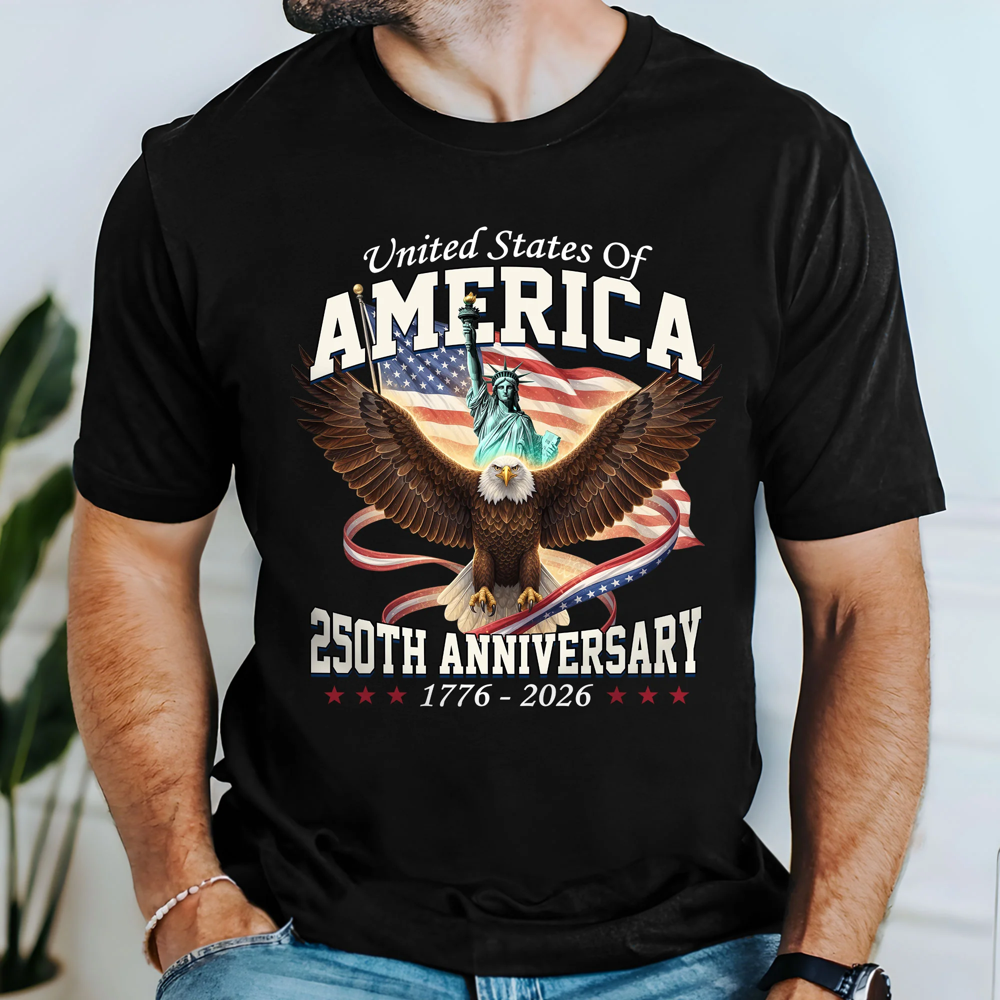250th Anniversary Patriotic T-Shirt | American Eagle Liberty Tee