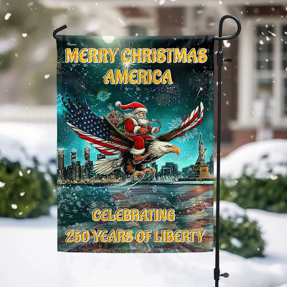 Christmas Patriotic America Flag Eagle Celebrating 250 Years of Liberty