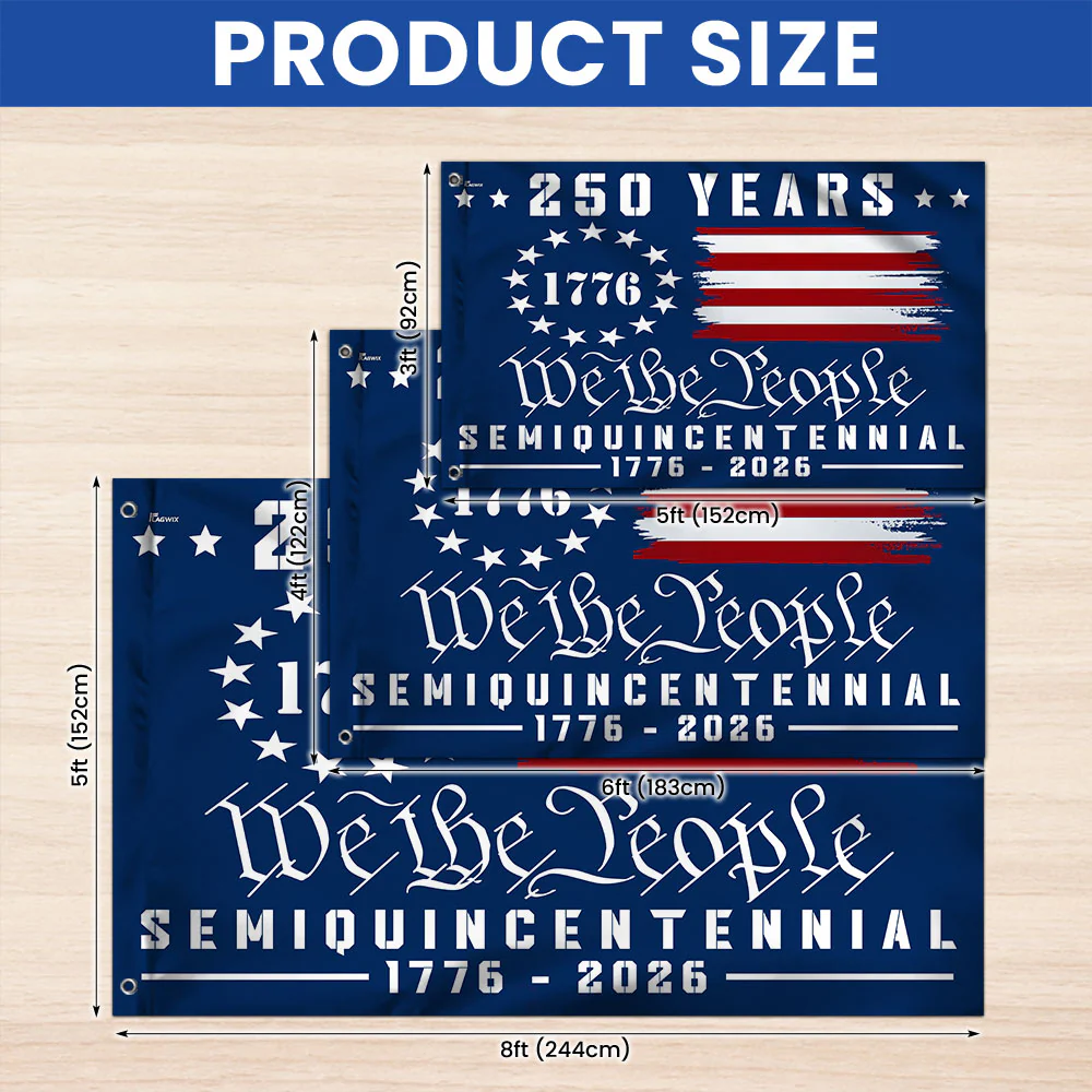 American Flag - America 250th Anniversary We The People Grommet Canvas Flag